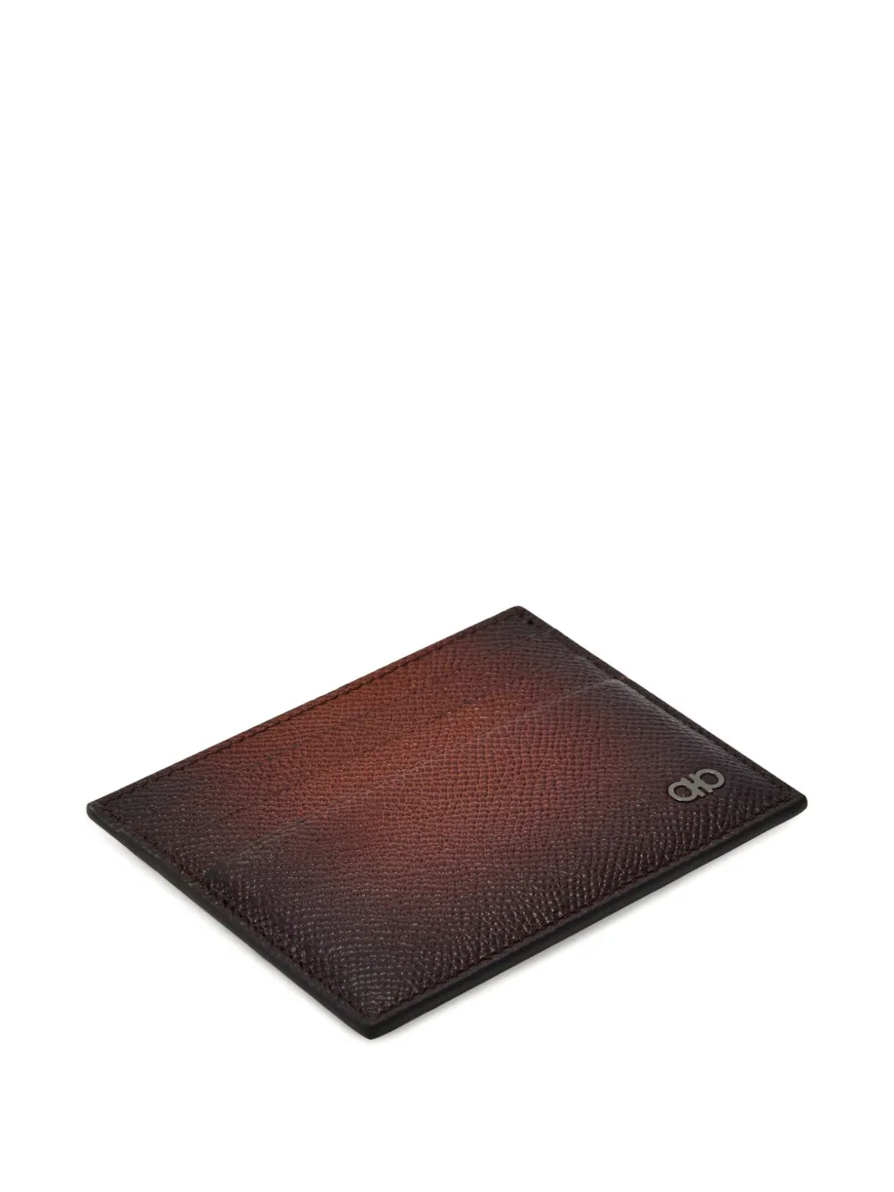 Ferragamo Gancini Grained Card Holder In Burgundy