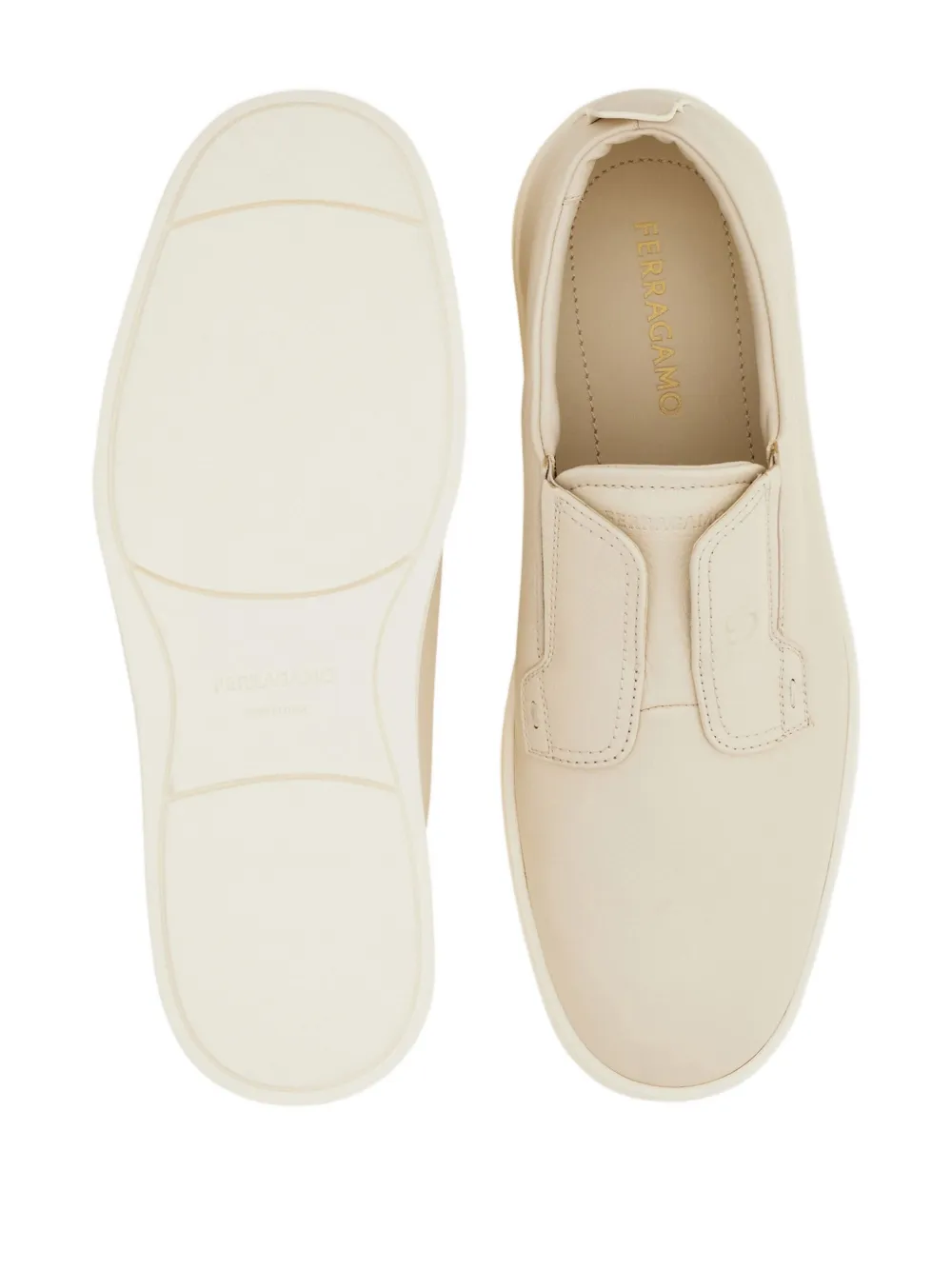 Ferragamo Leren loafers Beige