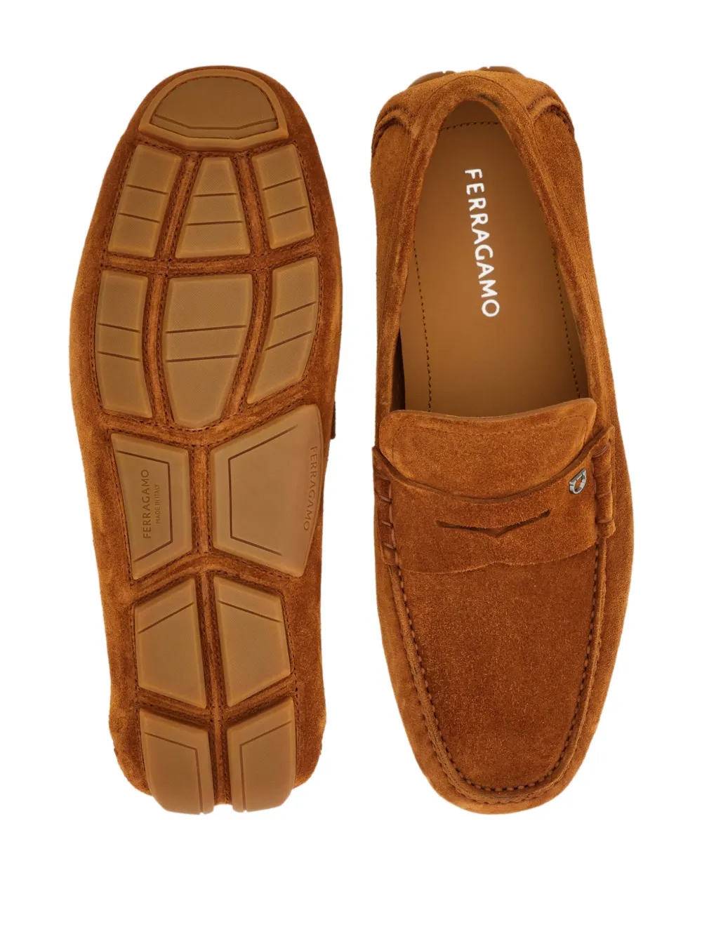 Ferragamo Gancini loafers met penny slot Bruin