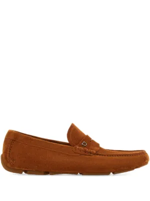 Ferragamo Gancini Suede Loafers | Brown | FARFETCH ID