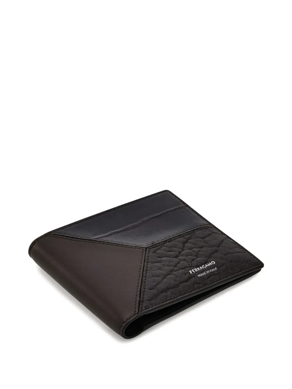  Ferragamo Geometric Patchwork Wallet - Brown 