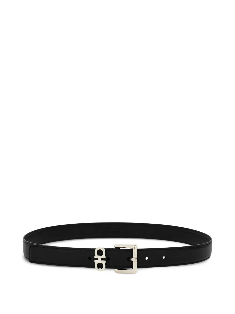 Ferragamo fixed belt with double hooks - Black