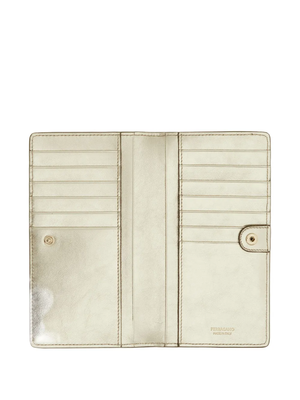 Ferragamo Gancini Buckle Continental Wallet In Gold