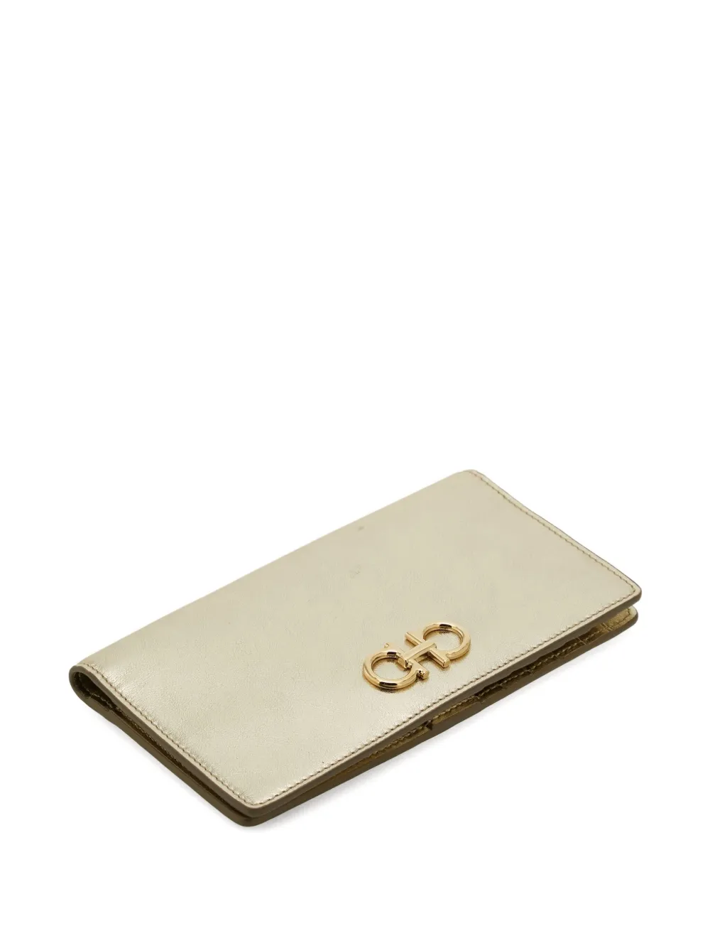 Ferragamo Gancini Buckle Continental Wallet In Gold