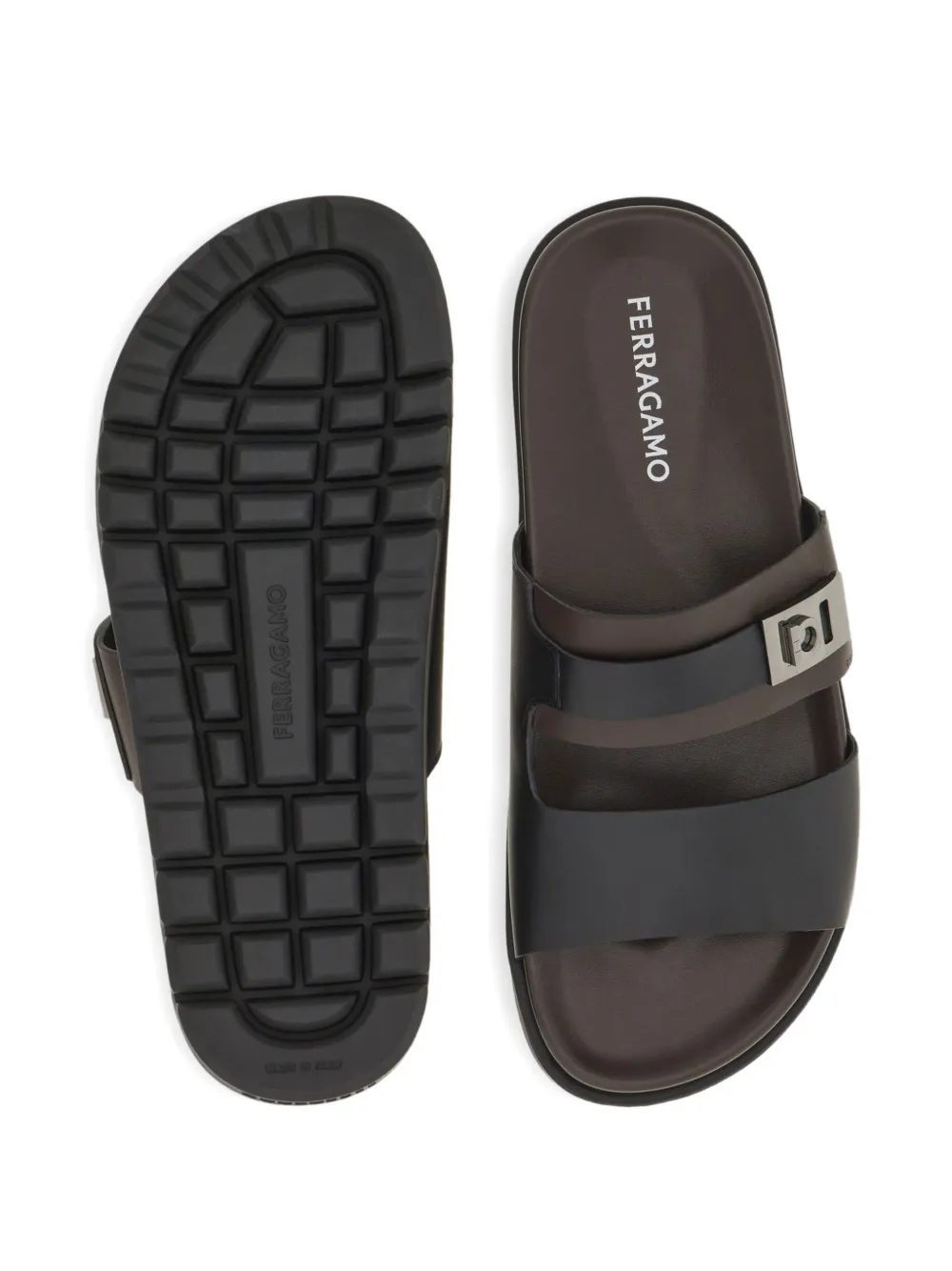 Ferragamo Hug-buckle Sandals In Black
