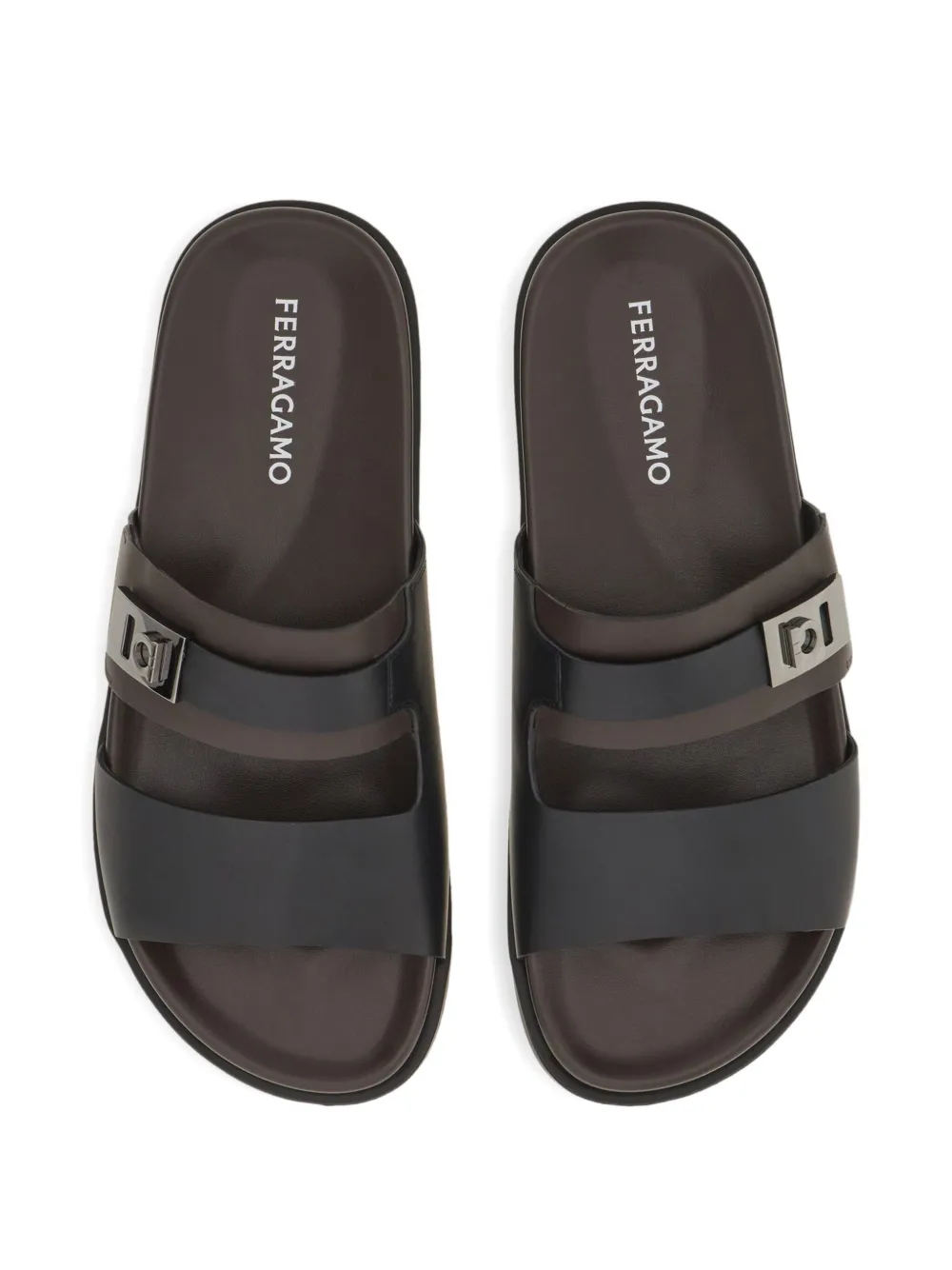 Ferragamo Hug-buckle Sandals In Black