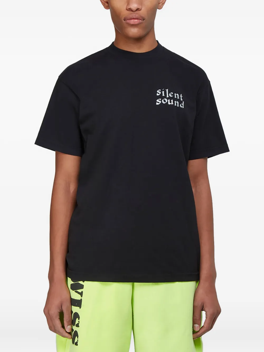 silent sound reflective-logo T-shirt | Black | Image 1