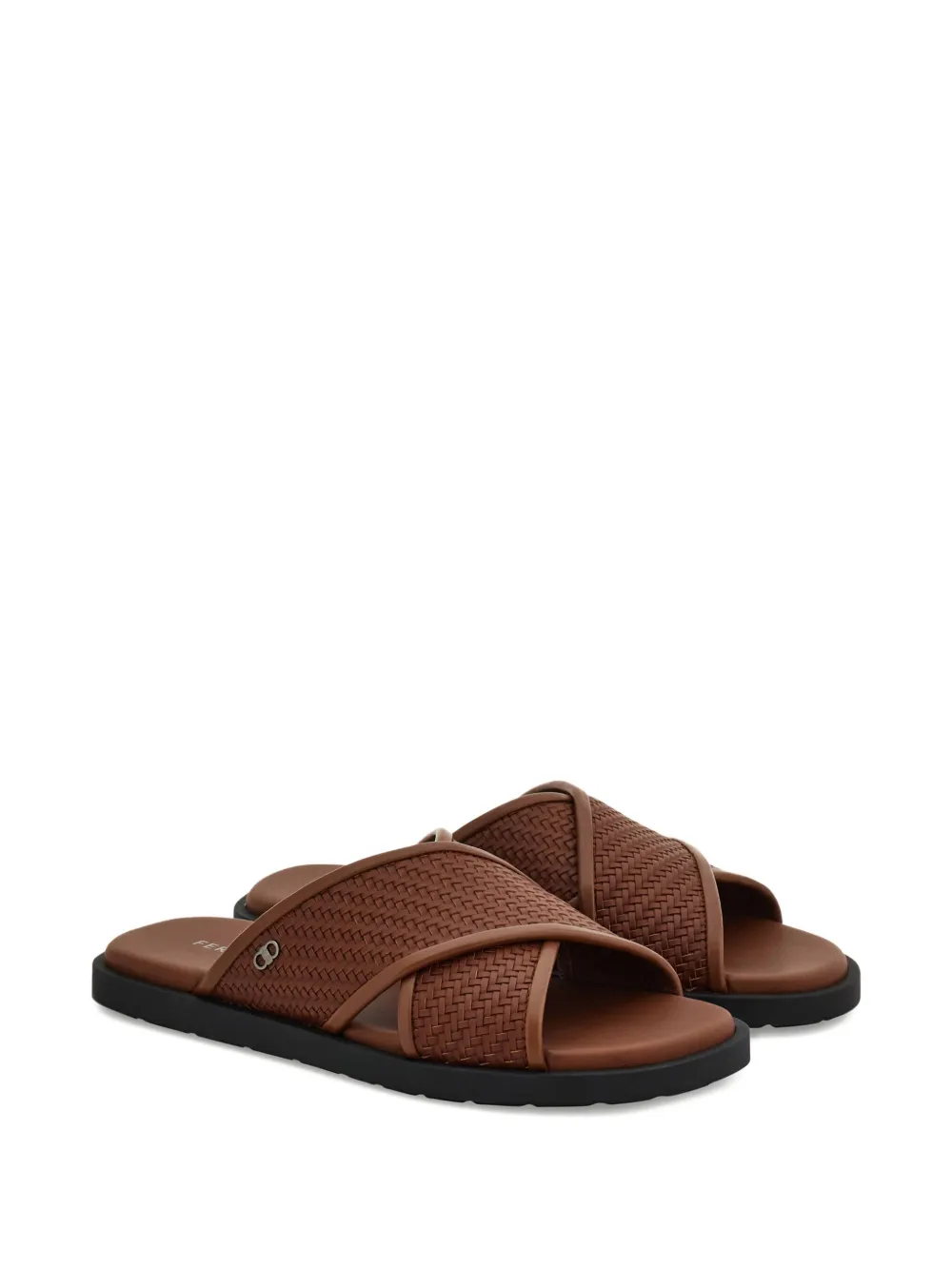 Ferragamo Sandalen met Gancini-plakkaat - Bruin