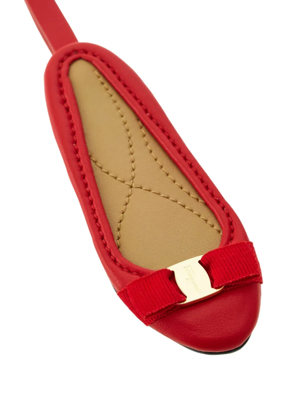 Ferragamo Varina leren bedel met strik Rood