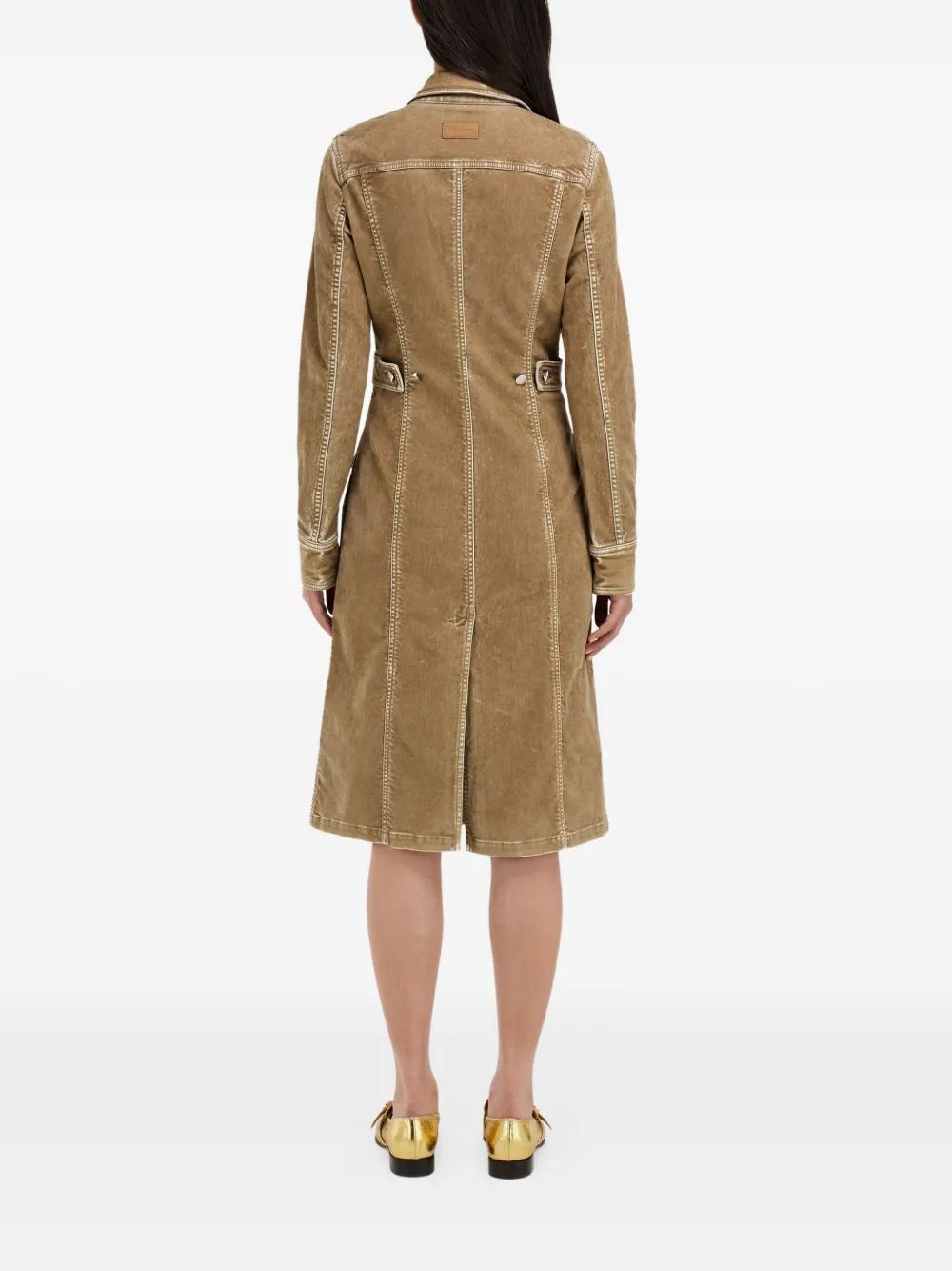 Ferragamo Gesmockte mini-jurk Bruin