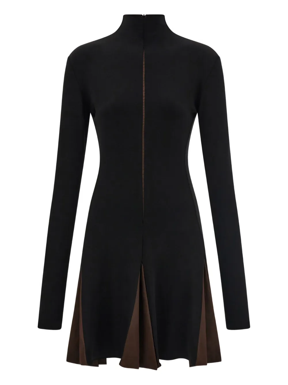 Ferragamo High-neck Mini Dress In Black