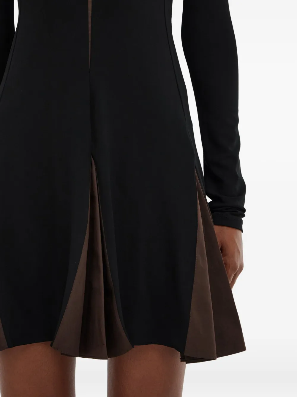 Ferragamo High-neck Mini Dress In Black