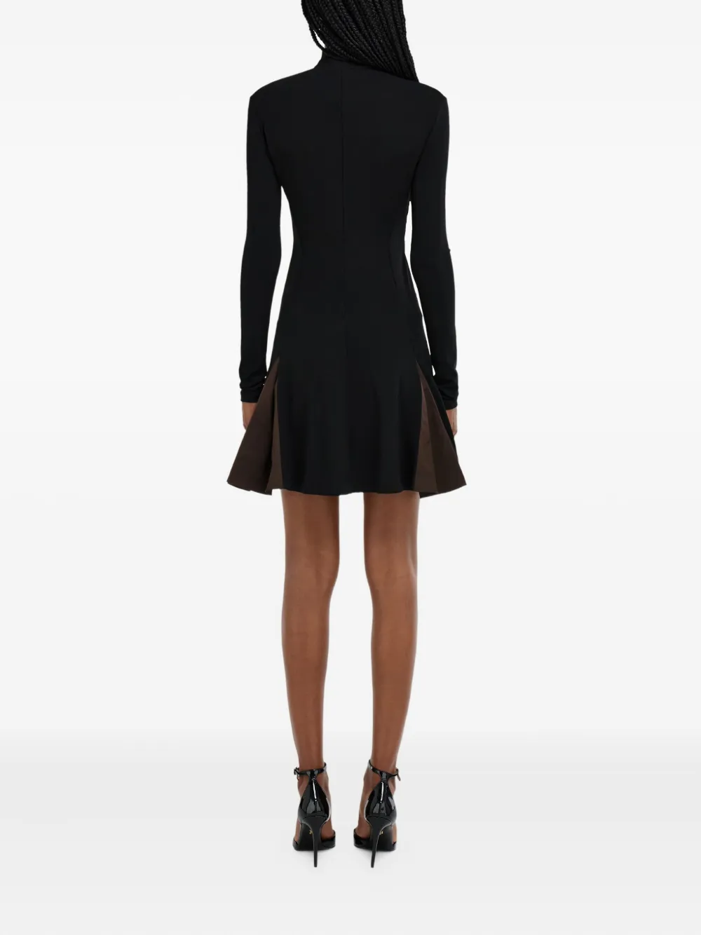 Ferragamo High-neck Mini Dress In Black