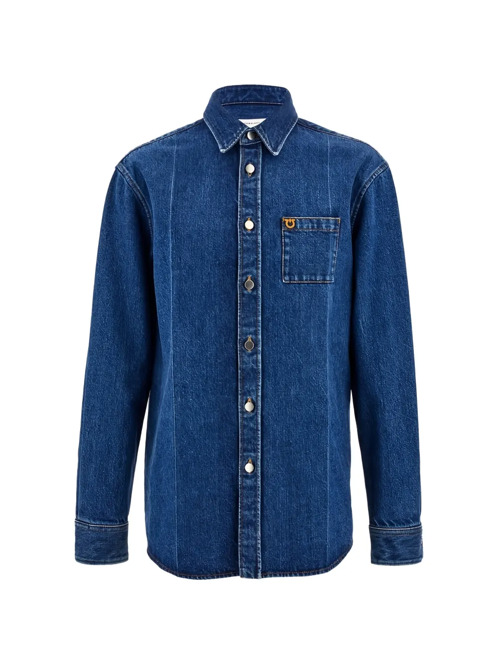 Ferragamo Denim overhemd met borduurwerk Blauw