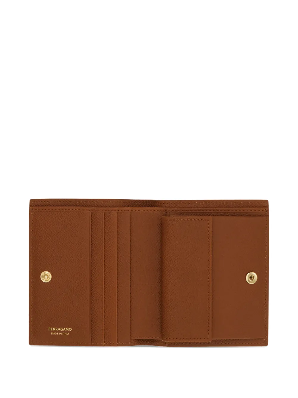 Ferragamo Compact Wallet Gold-tone Hardware In Brown