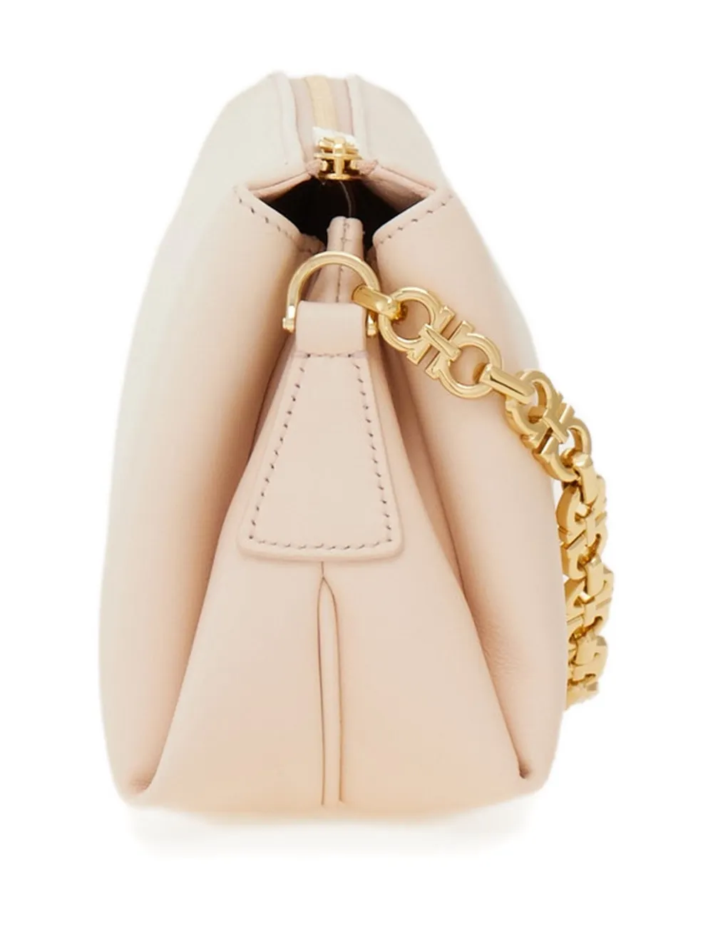 Ferragamo Embossed Logo Chain Strap Mini Bag In Pink