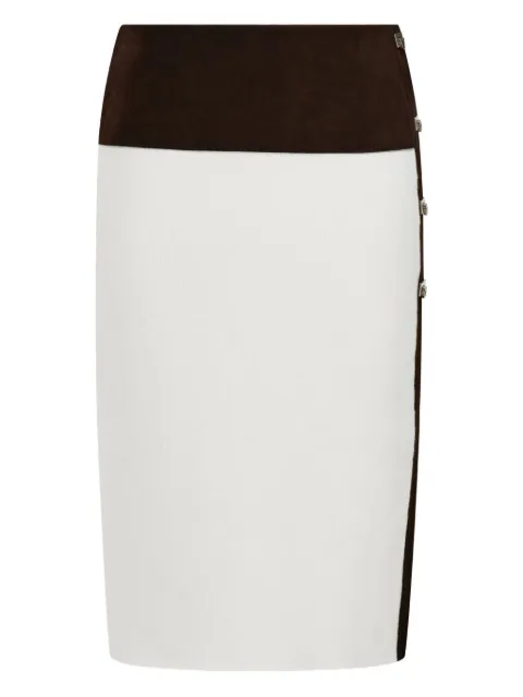Ferragamo — contrasting-panel buckled mini skirt