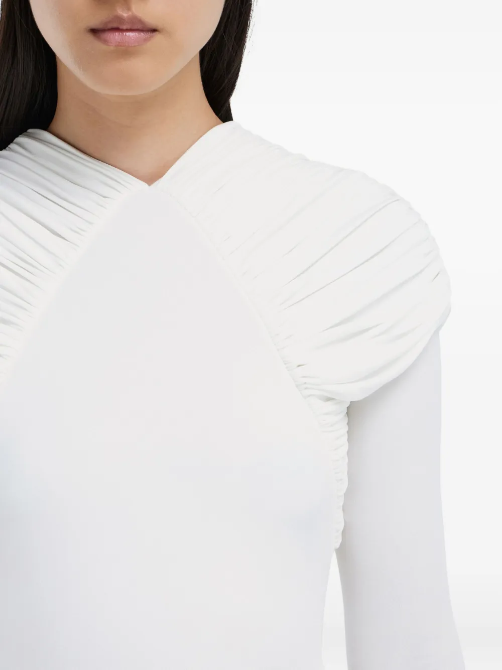 Ferragamo Gedrapeerde midi-jurk Wit