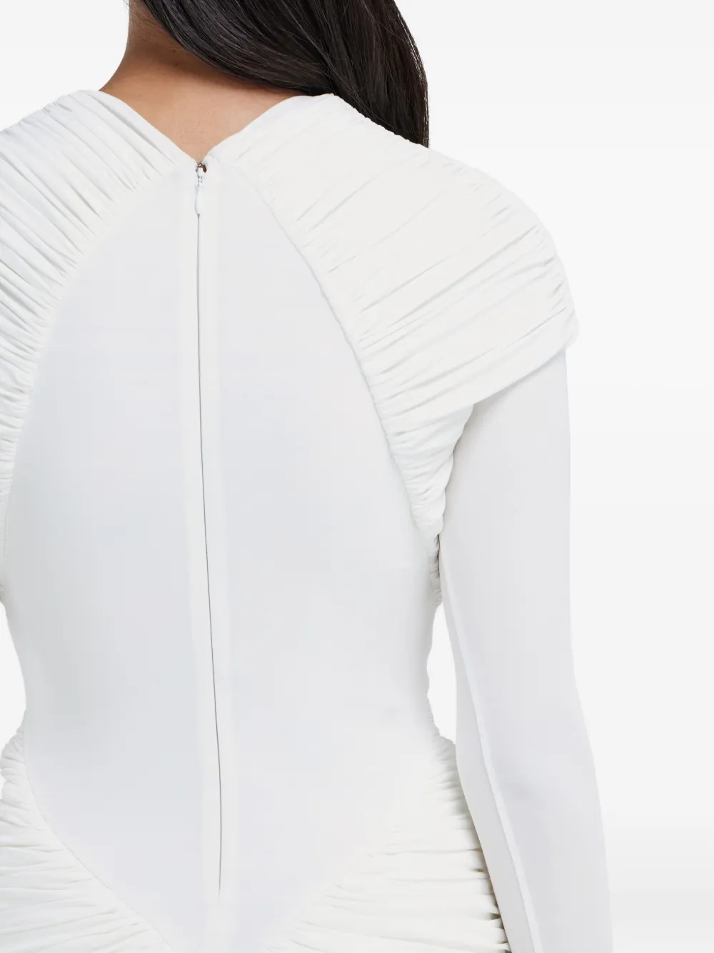 Ferragamo Gedrapeerde midi-jurk Wit