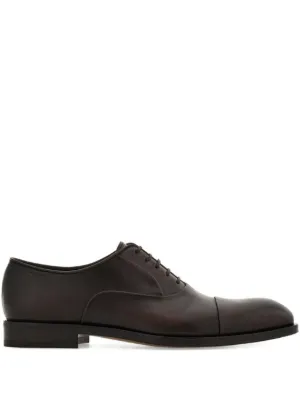 Ferragamo スクエアトゥ オックスフォードシューズ | レッド | FARFETCH JP