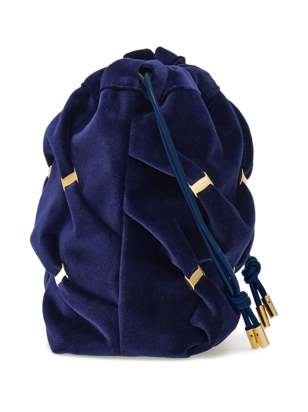 Ferragamo Vara gesmockte mini bucket-tas met strik Blauw
