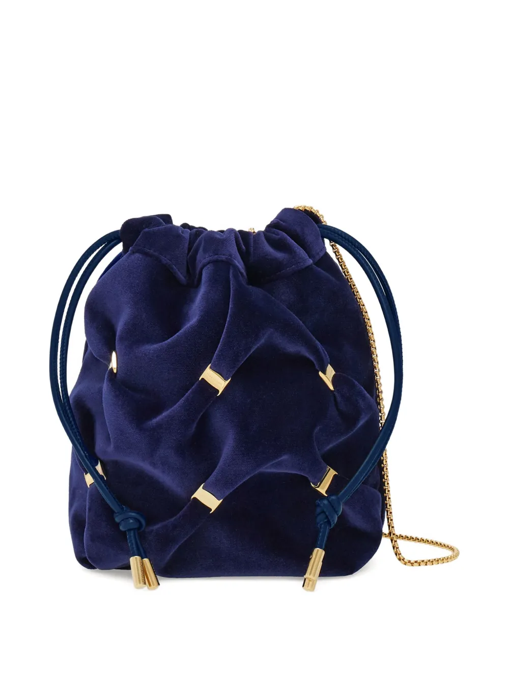 Ferragamo Vara gesmockte mini bucket-tas met strik Blauw