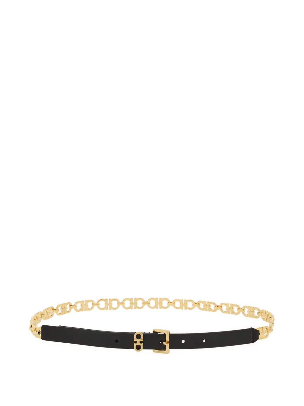 Ferragamo Gancini-chain square-buckle belt | Black | Image 1