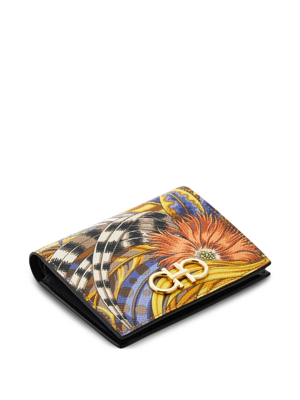 Ferragamo Foulard Gancini compacte portemonnee - Beige