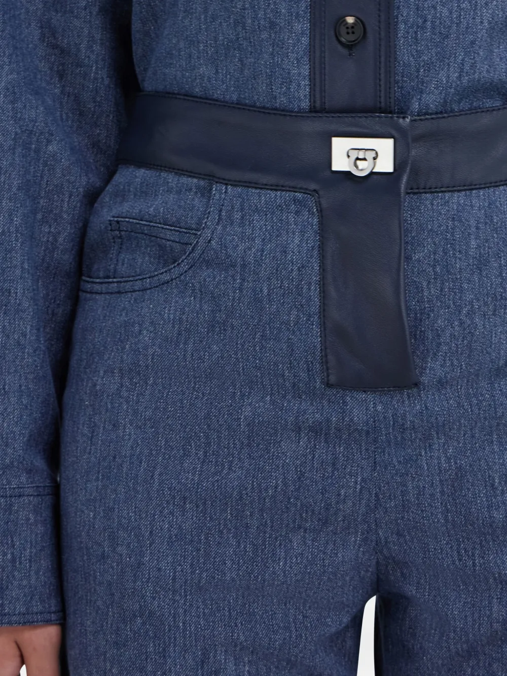 Ferragamo Jeans met vijf zakken en leren afwerking Blauw