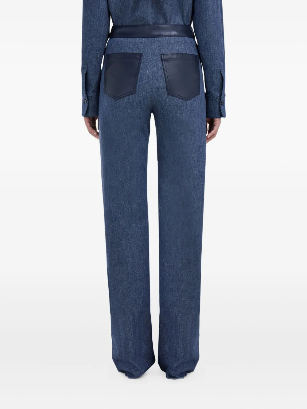 Ferragamo Jeans met vijf zakken en leren afwerking Blauw