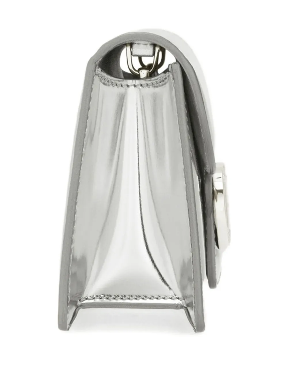 Ferragamo Mini Crystal-embellished Clutch Bag In Silver