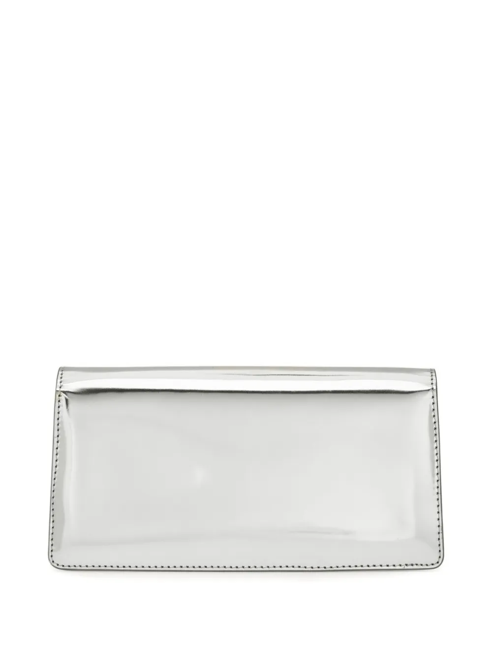 Ferragamo Mini Crystal-embellished Clutch Bag In Silver