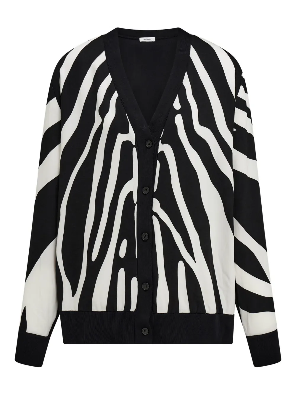 Ferragamo zebra-print cardigan | Black | Image 1