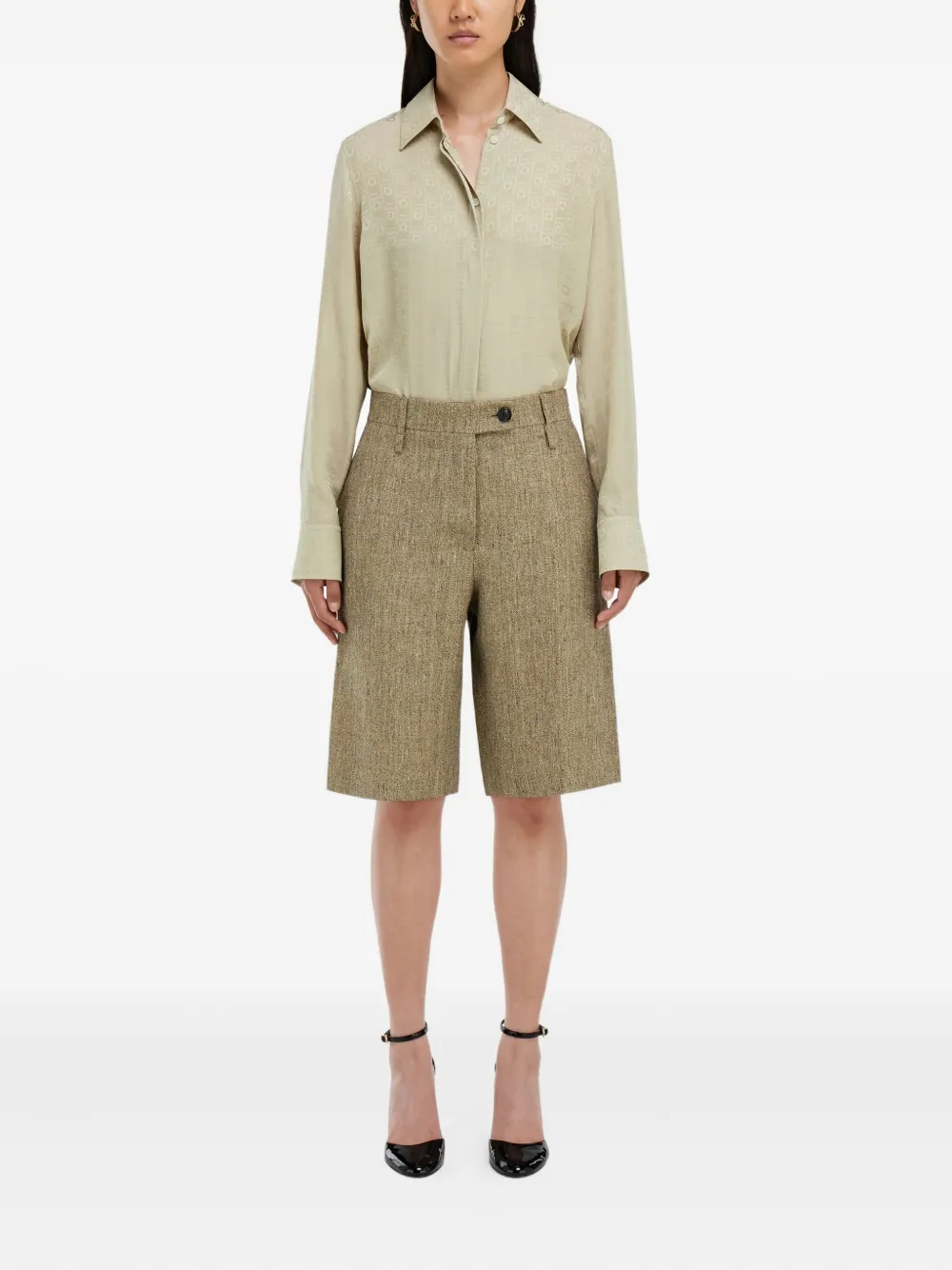 Ferragamo Blouse met monogram - Beige