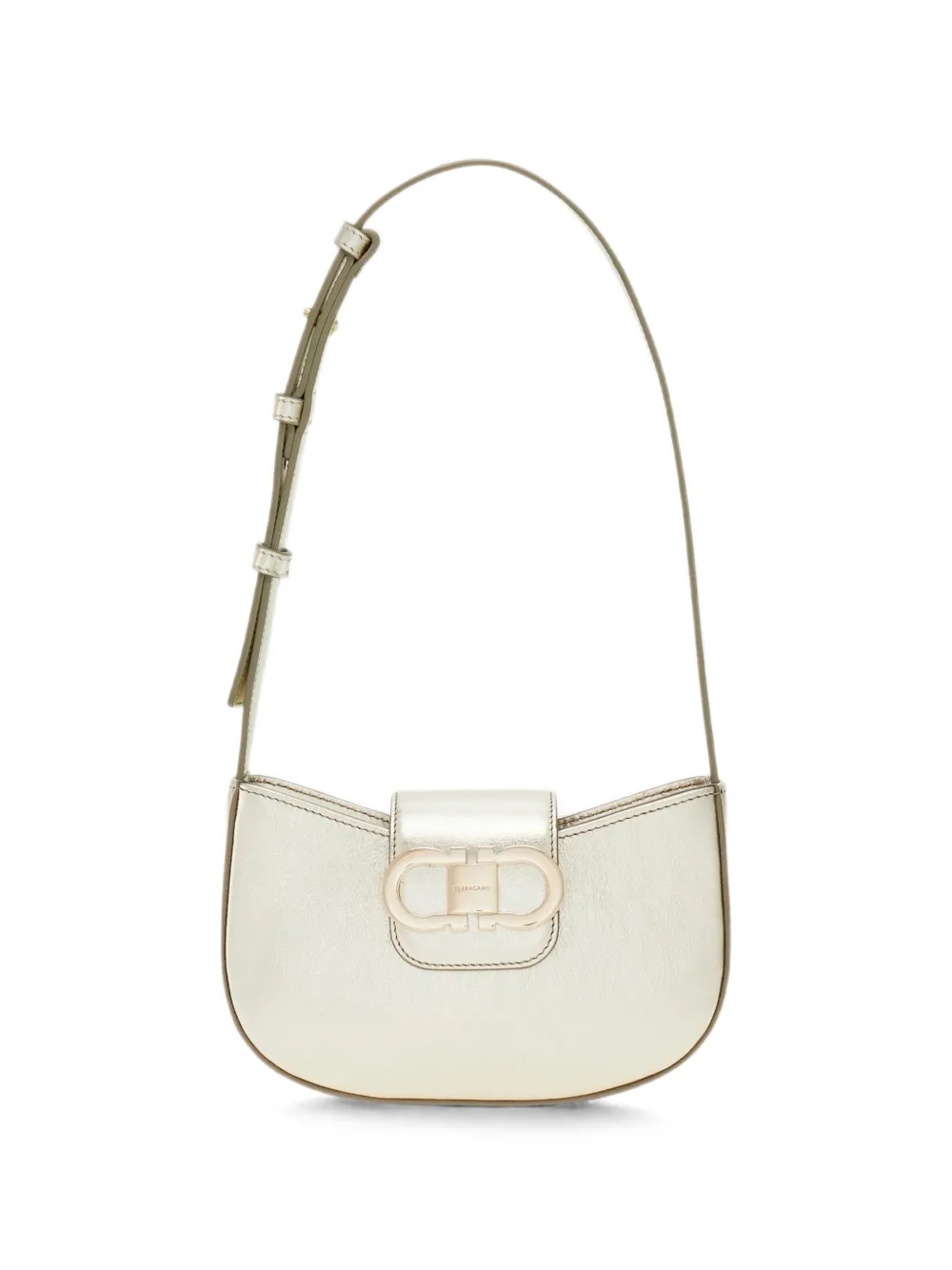 Ferragamo Gancini zip shoulder bag - Gold
