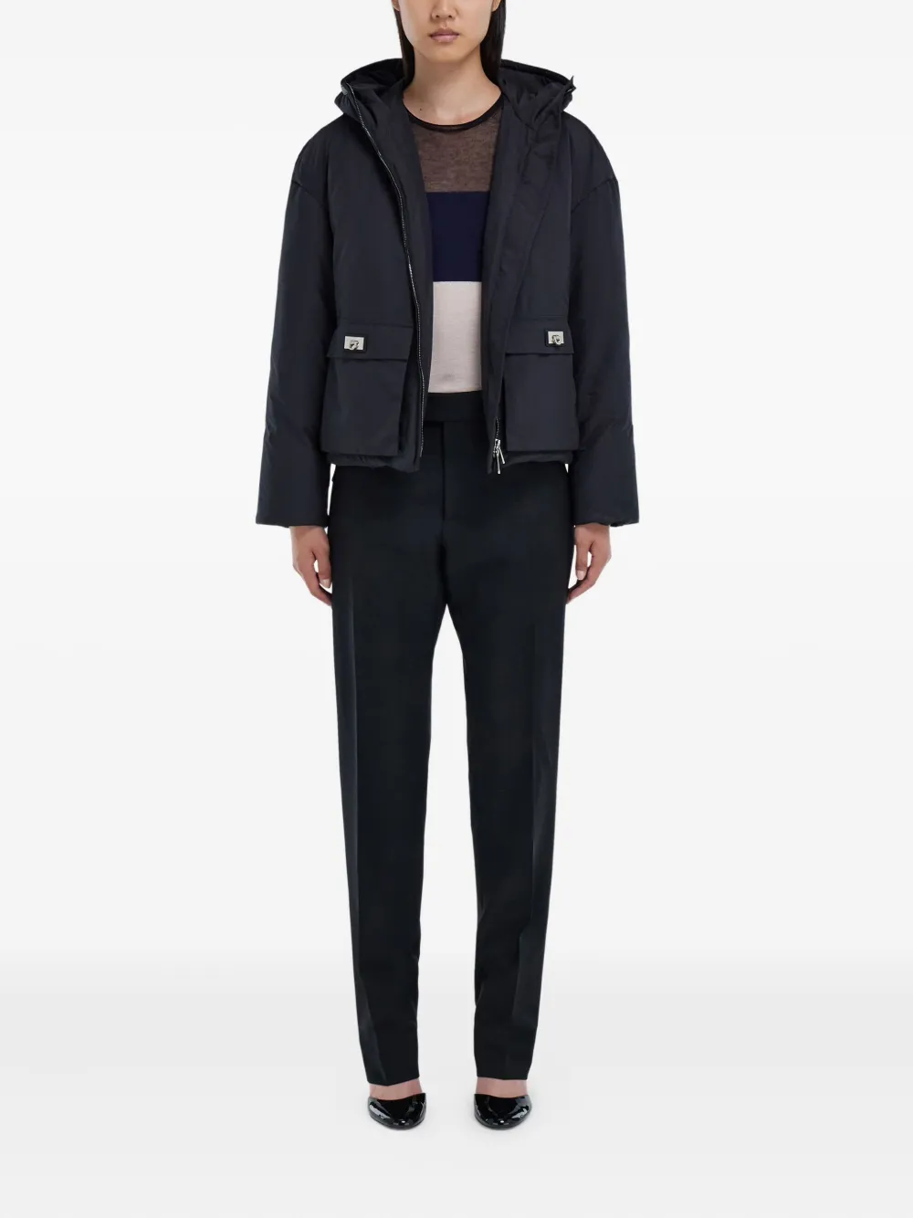 Ferragamo Jack met capuchon Zwart