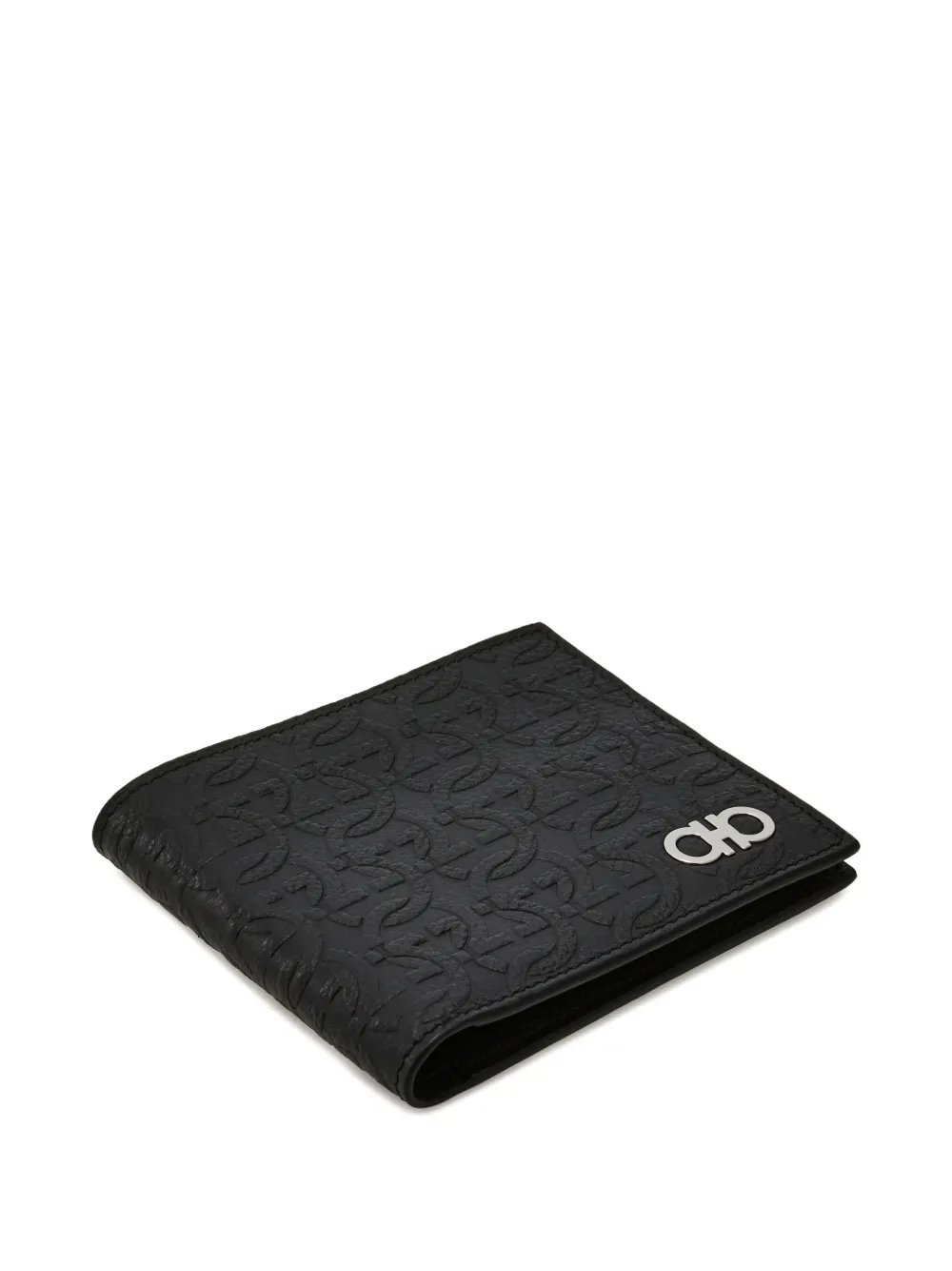  Ferragamo Embossed Gancini Wallet - Black 