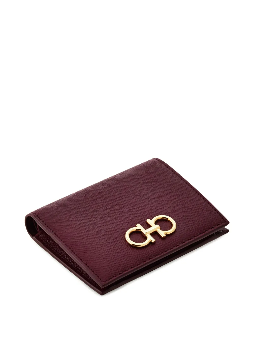 Ferragamo Gancini Buckle Compact Wallet In Purple