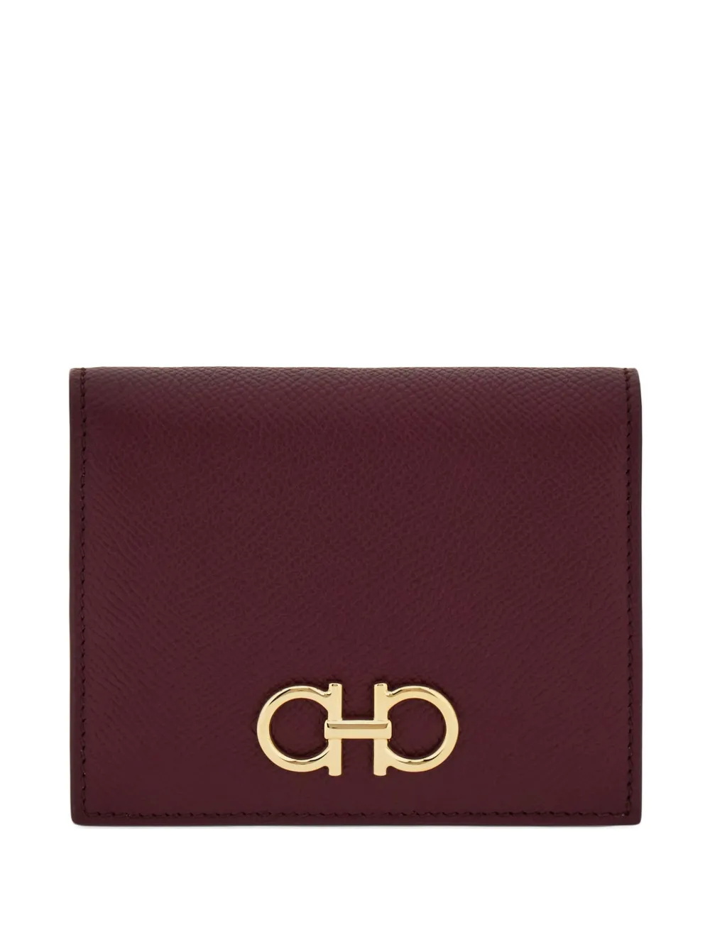 Ferragamo Gancini Buckle Compact Wallet In Purple