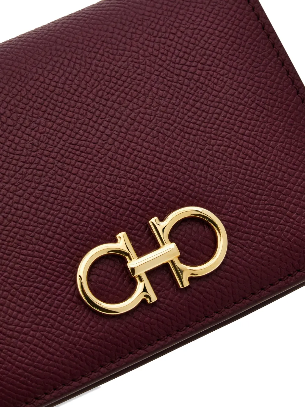 Ferragamo Gancini Buckle Compact Wallet In Purple