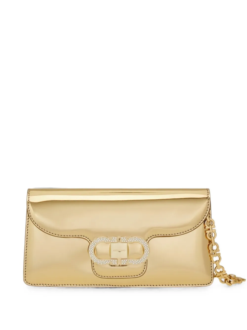 Ferragamo Clutch con decorazione - Oro