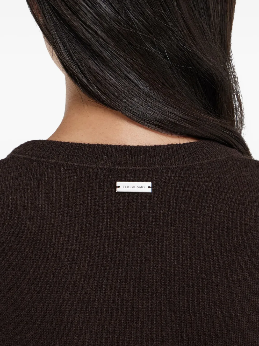 Ferragamo Trui met dierenprint en vlakken Bruin