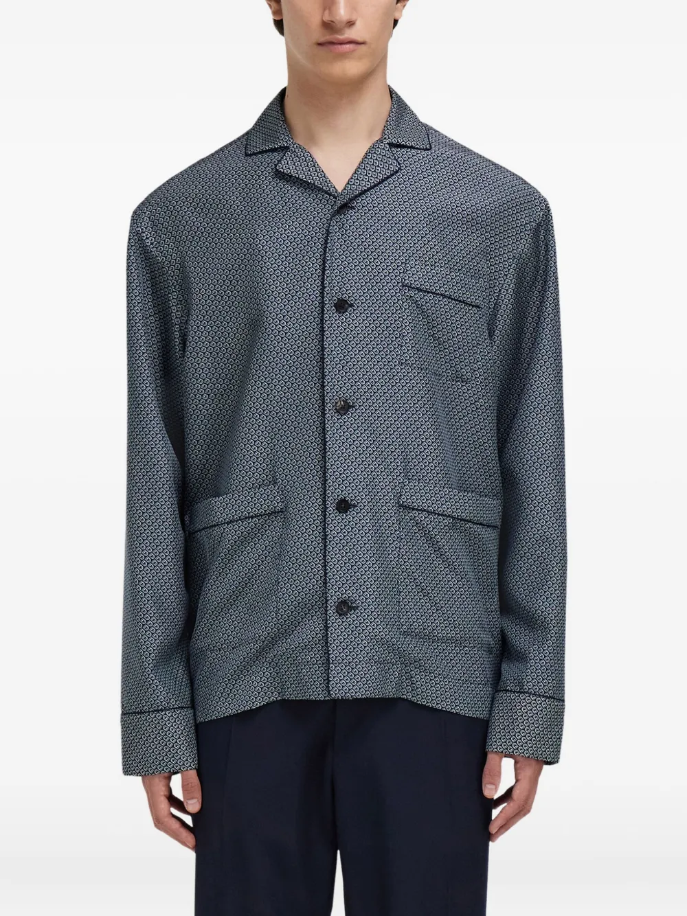 Ferragamo Overhemd met patroon Blauw