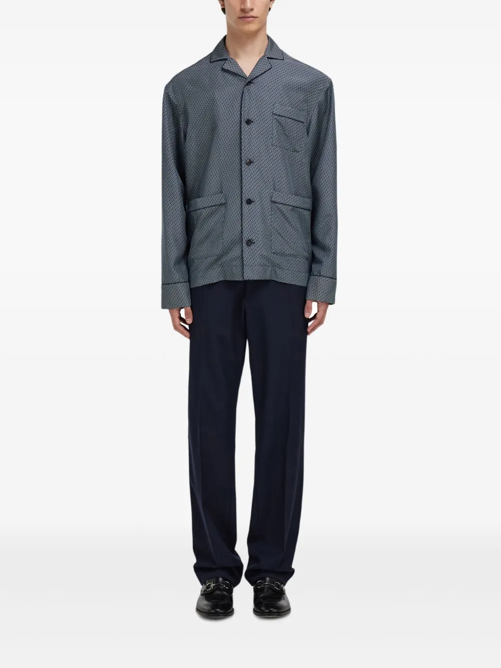 Ferragamo Overhemd met patroon - Blauw