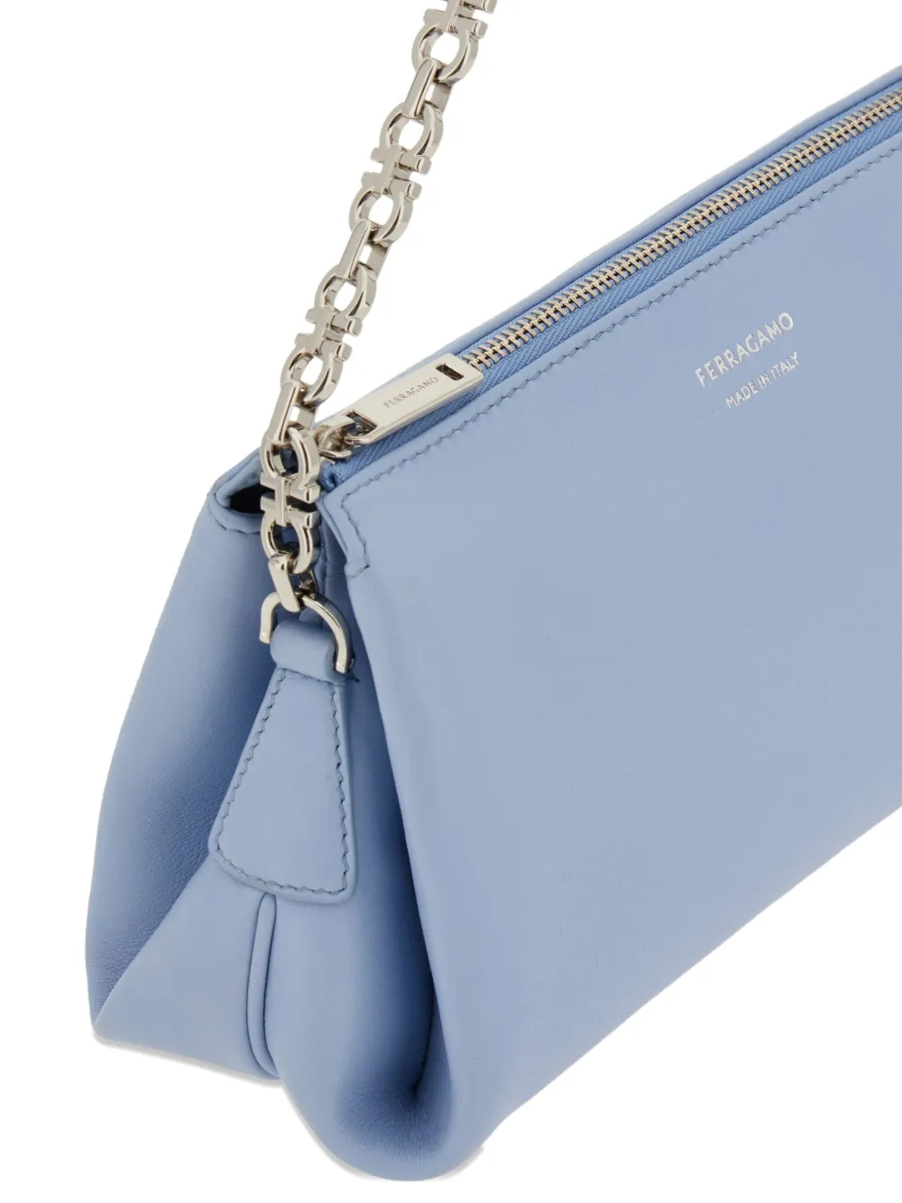 Ferragamo Mini-clutch met kettingband en logodetail Blauw
