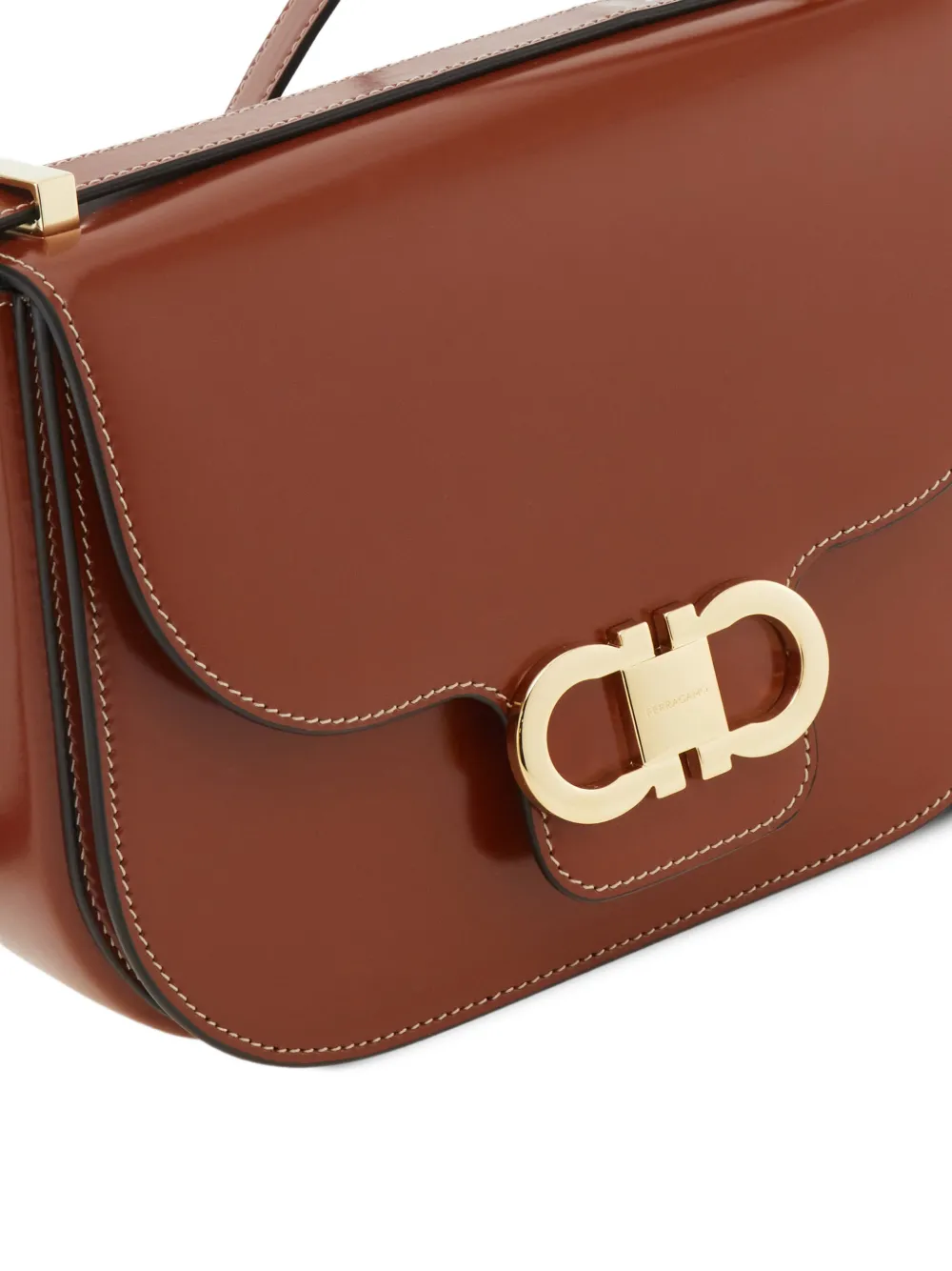 Ferragamo Gancini crossbodytas met omslag Bruin