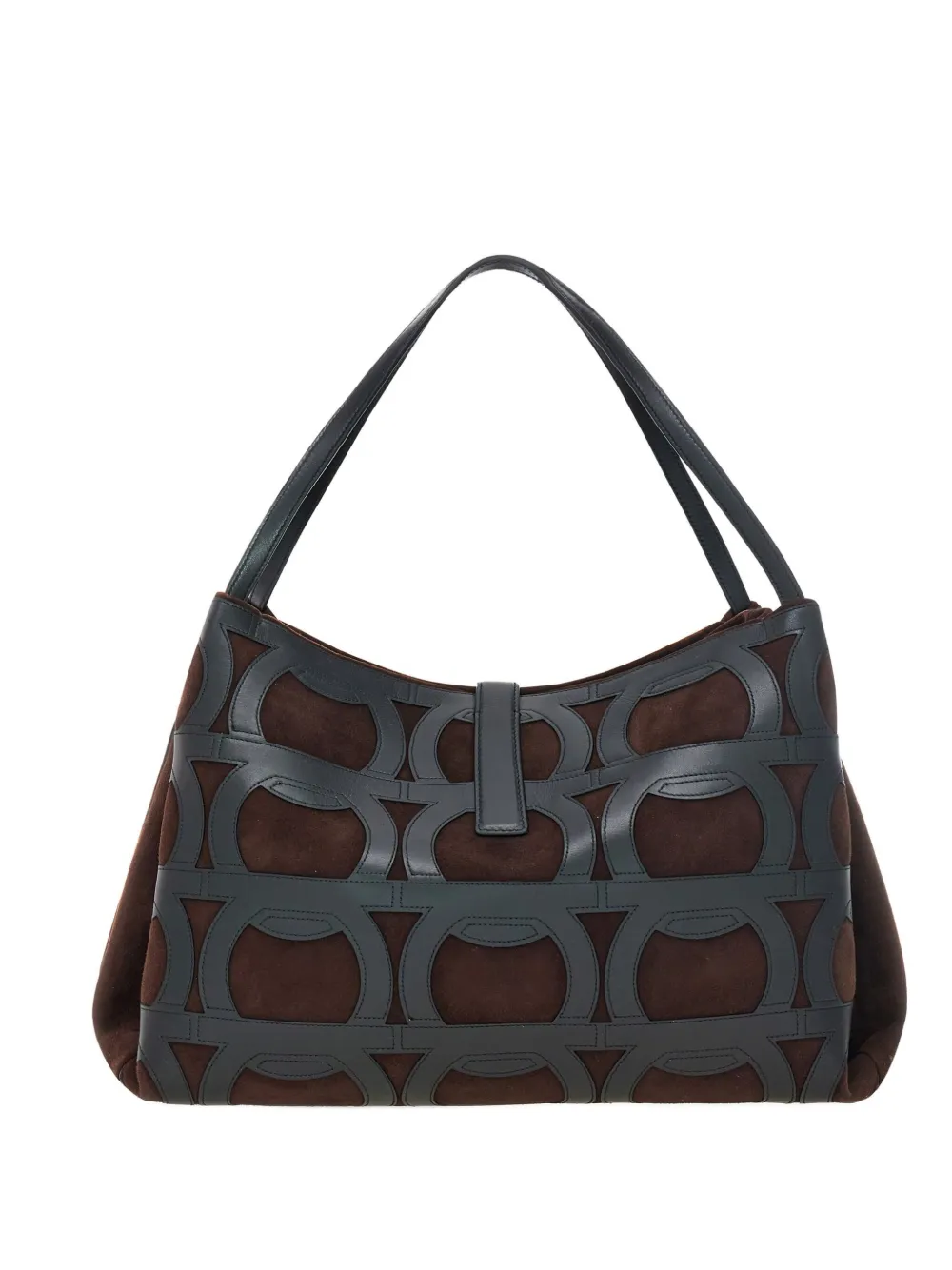 Ferragamo Gancini-overlay Tote Bag In Brown