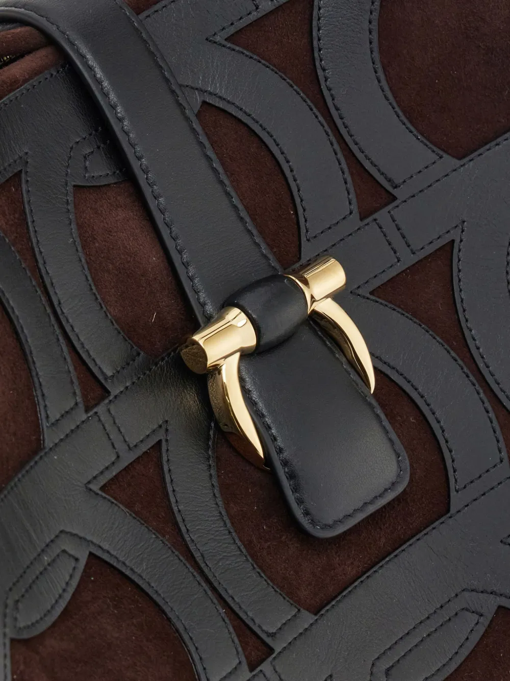 Ferragamo Gancini-overlay Tote Bag In Brown
