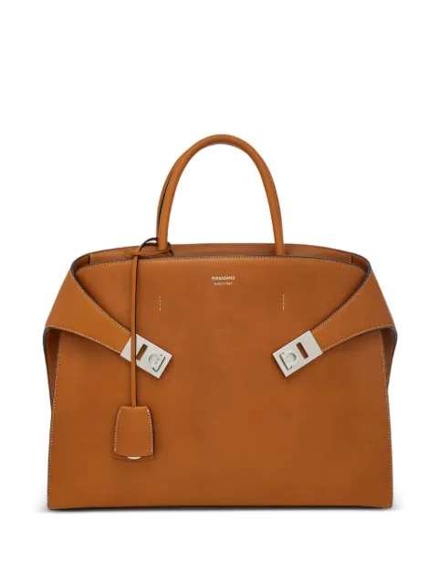 Ferragamo Hug gancini-buckles leather tote bag