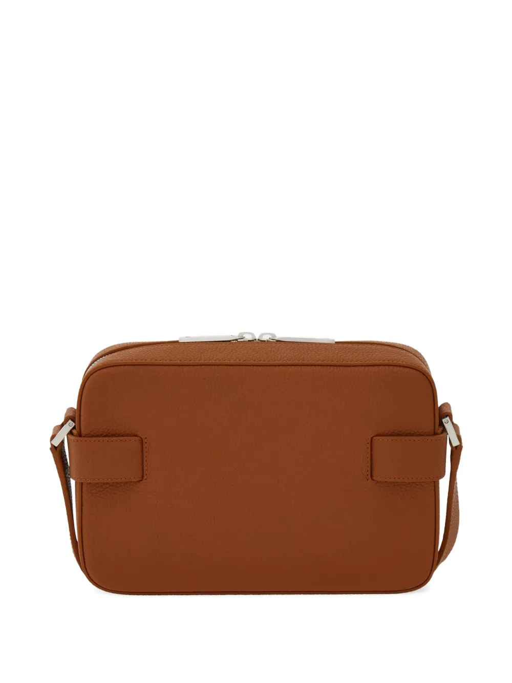 Ferragamo East-west Crossbody Bag With Gancini Buckles In Brown